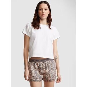 PINK VICTORIA’S SECRET Women’s Black Tan Leopard Print Sleep Shorts Size Small